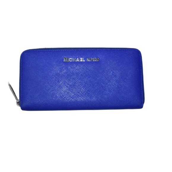 Michael Kors Cobalt Blue Full Zip Around Wallet - Picture 1 of 11